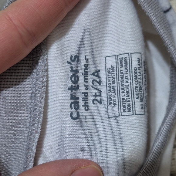 Carters Unisex Nautical Soft Cream and Grey PJS Size 2T - Picture 3 of 4